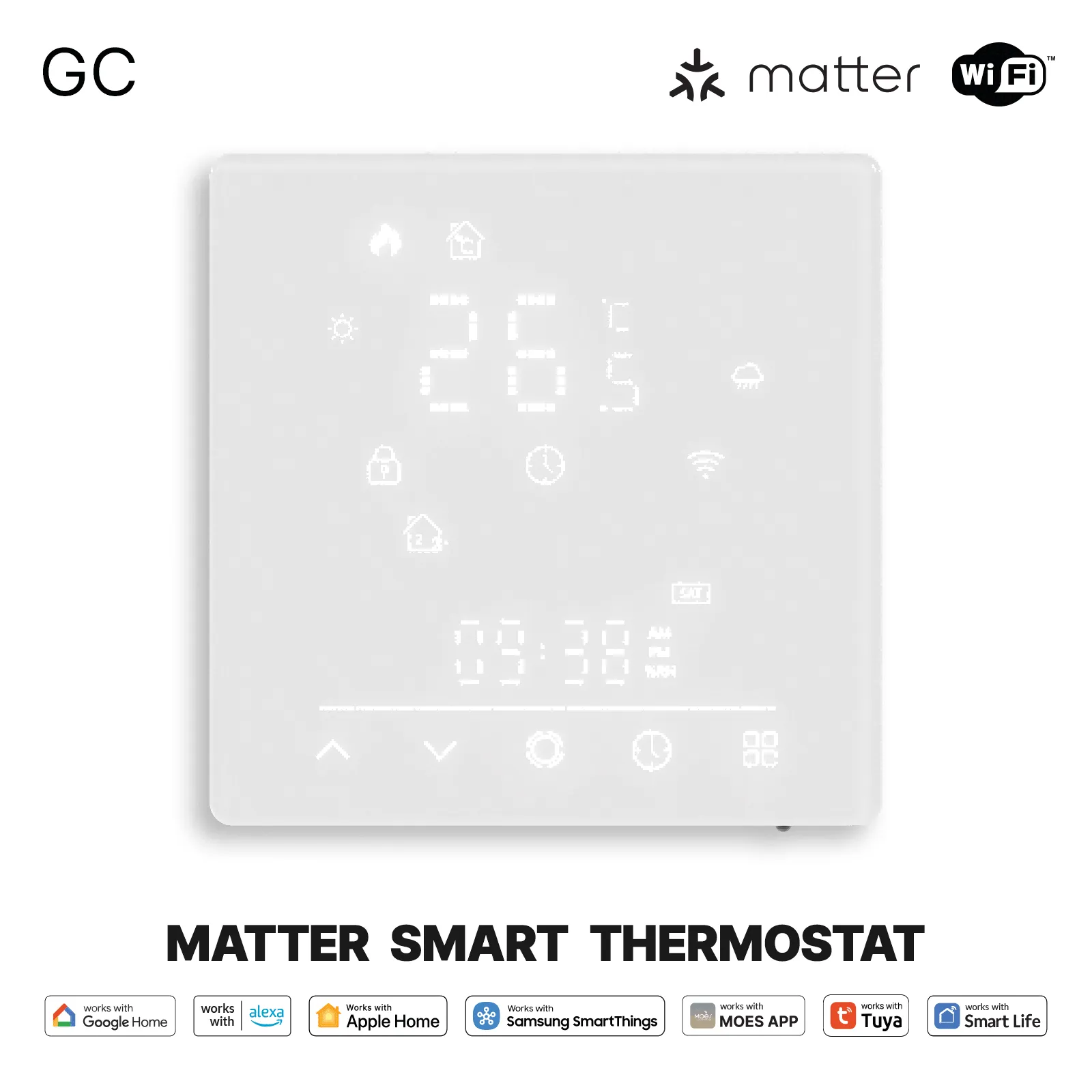 Smart Thermostat Matter WiFi Temperature Controller Water/ Electric /Gas /Boiler Floor Heating