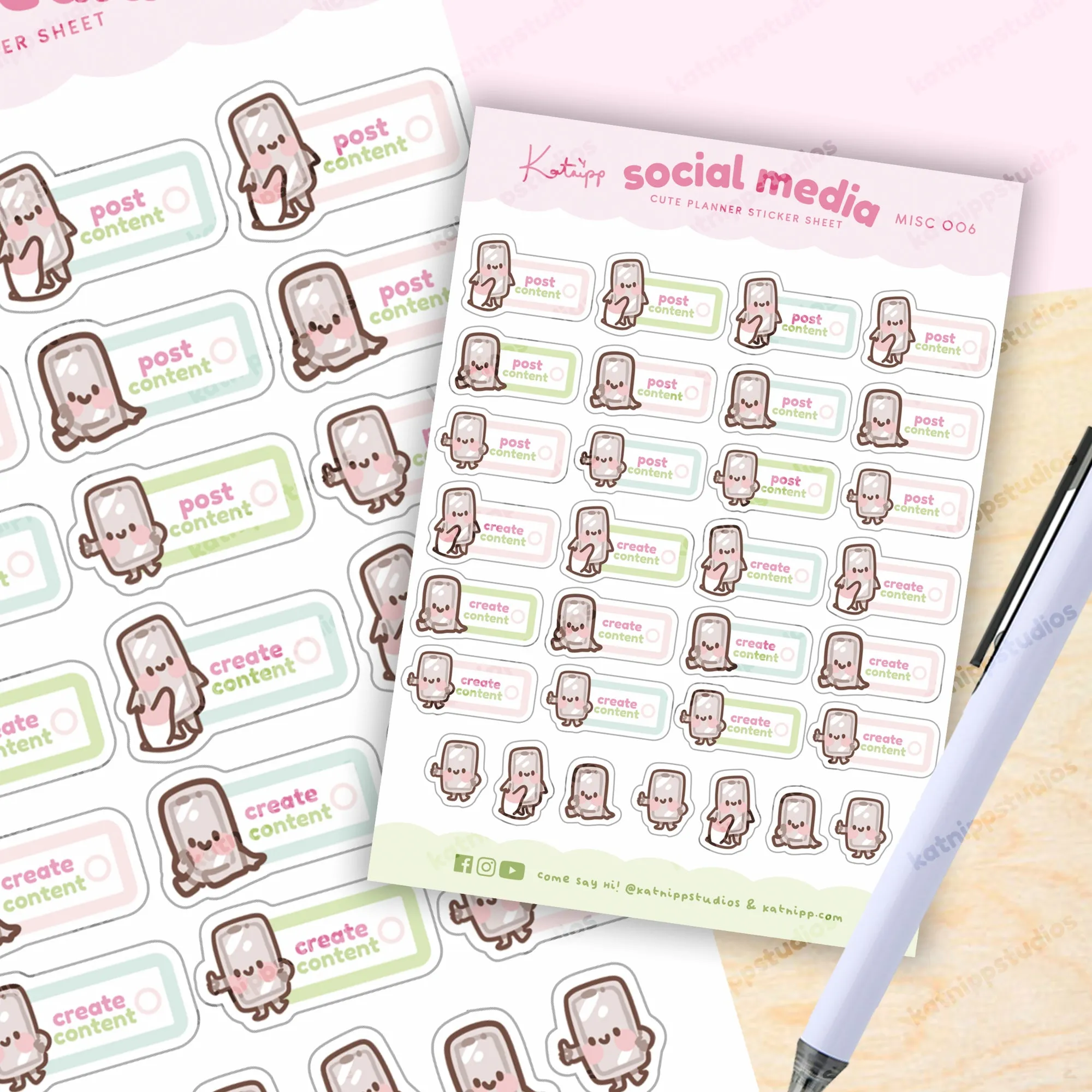 Social Media Content Planning Sticker Sheet - MISC 006