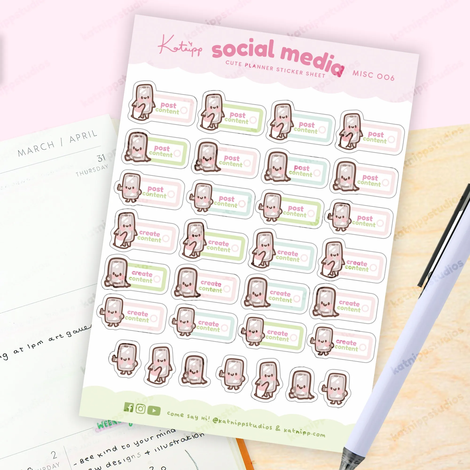 Social Media Content Planning Sticker Sheet - MISC 006
