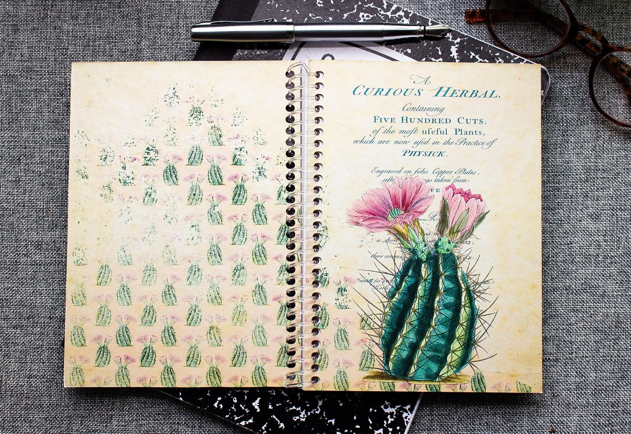 Spiral Notebook - Cactus Note Book - Succulent Plant Journal
