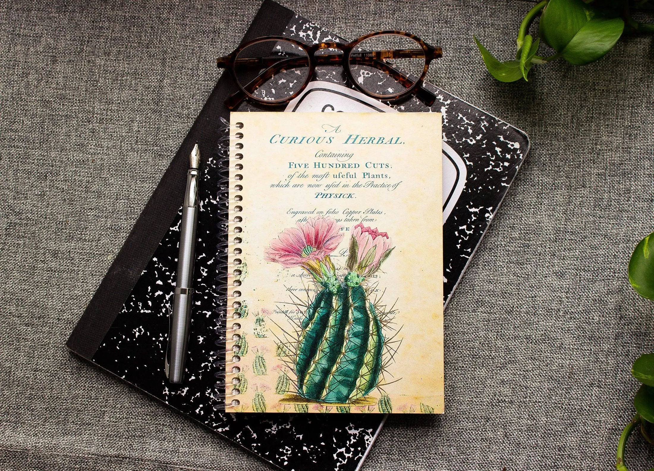 Spiral Notebook - Cactus Note Book - Succulent Plant Journal