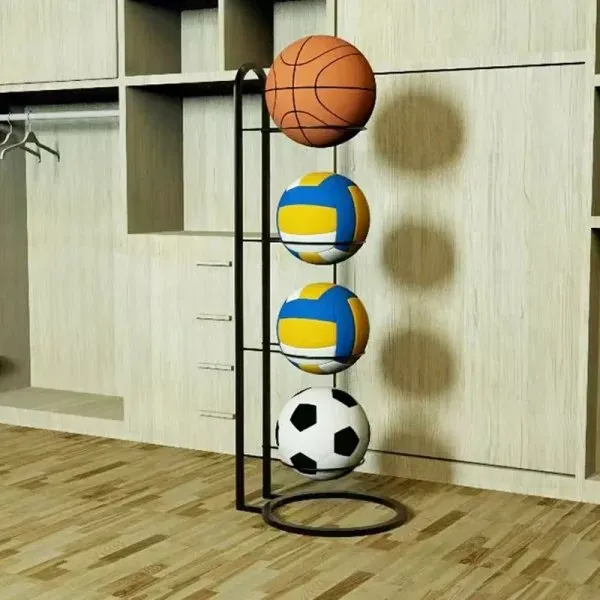 Sports Ball Storage Rack - Removable Garage Ball Organizer, Vertical Sports Display Stand for Volleyball, Football, Basketball and Soccer Ball