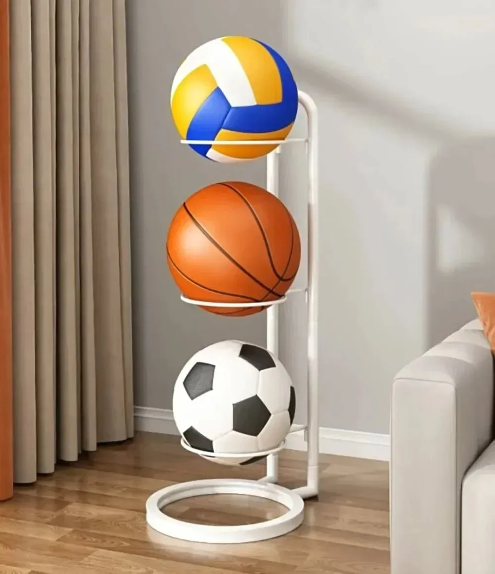 Sports Ball Storage Rack - Removable Garage Ball Organizer, Vertical Sports Display Stand for Volleyball, Football, Basketball and Soccer Ball