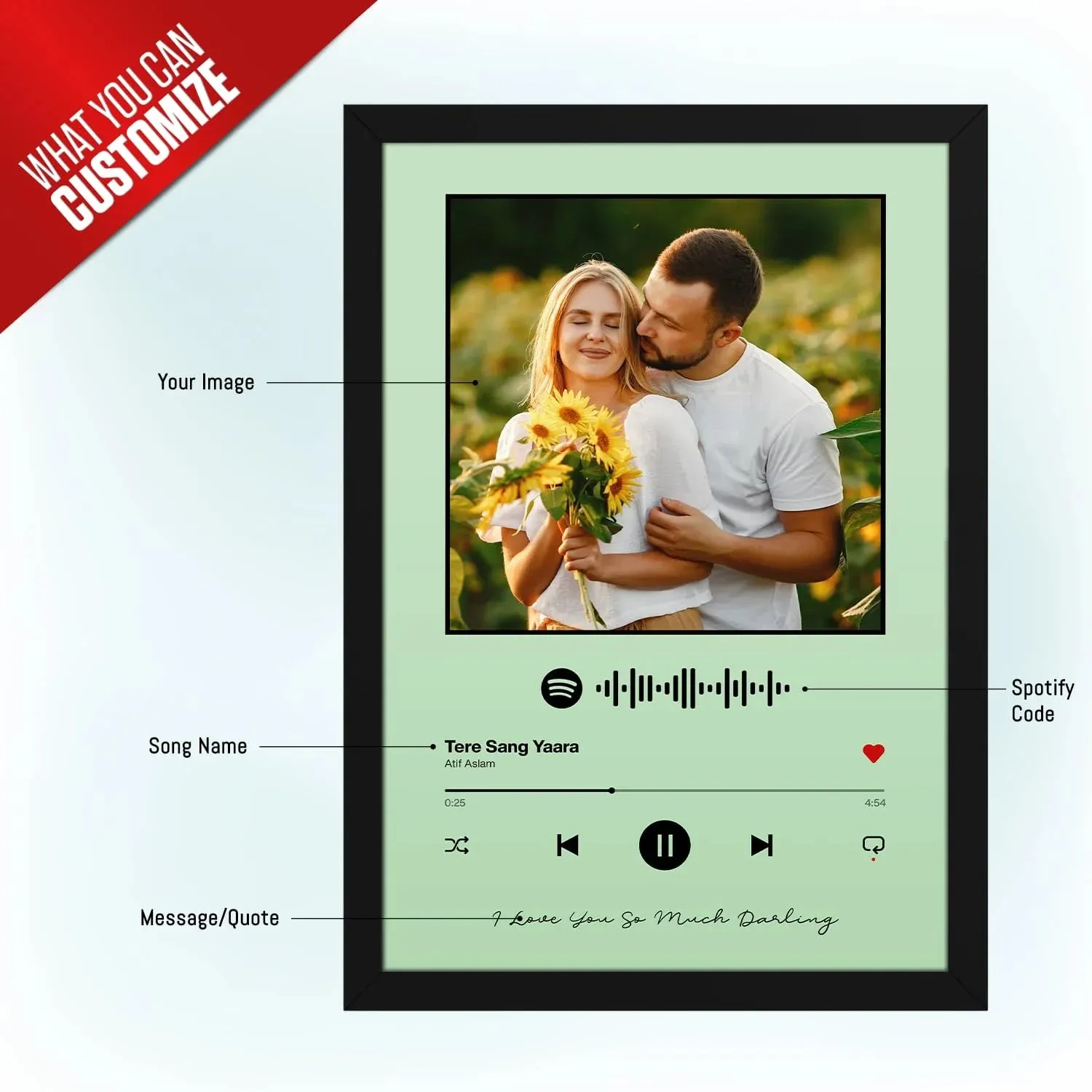 Spotify Music Plaque - Green Shades