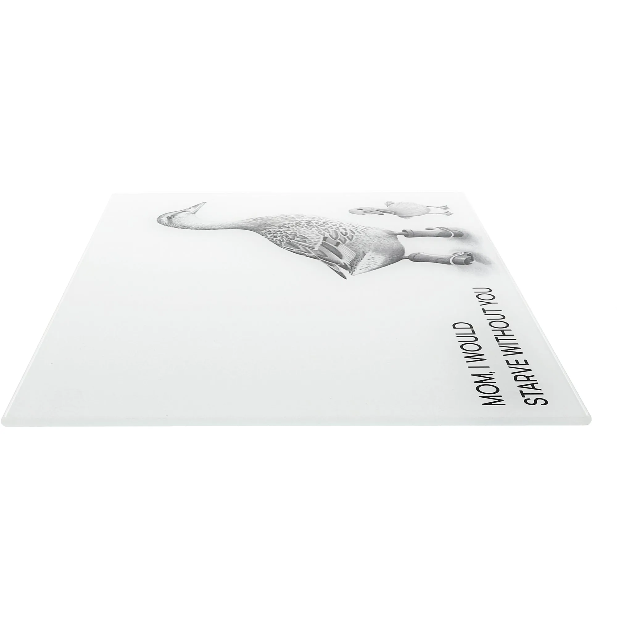 Starve Without You 13.75" x 9.75" Glass Cutting Board