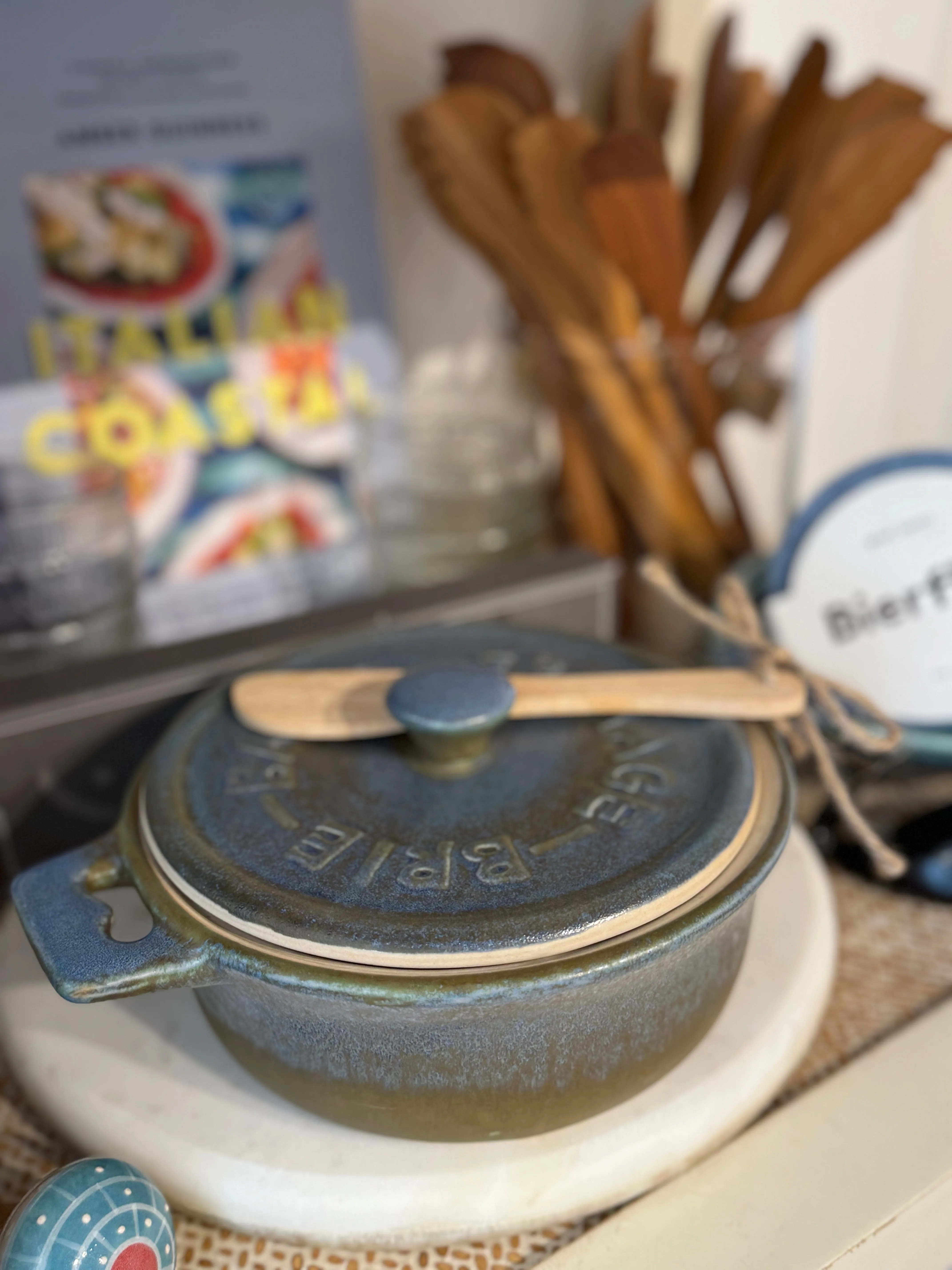 Stoneware Brie Baker Blue