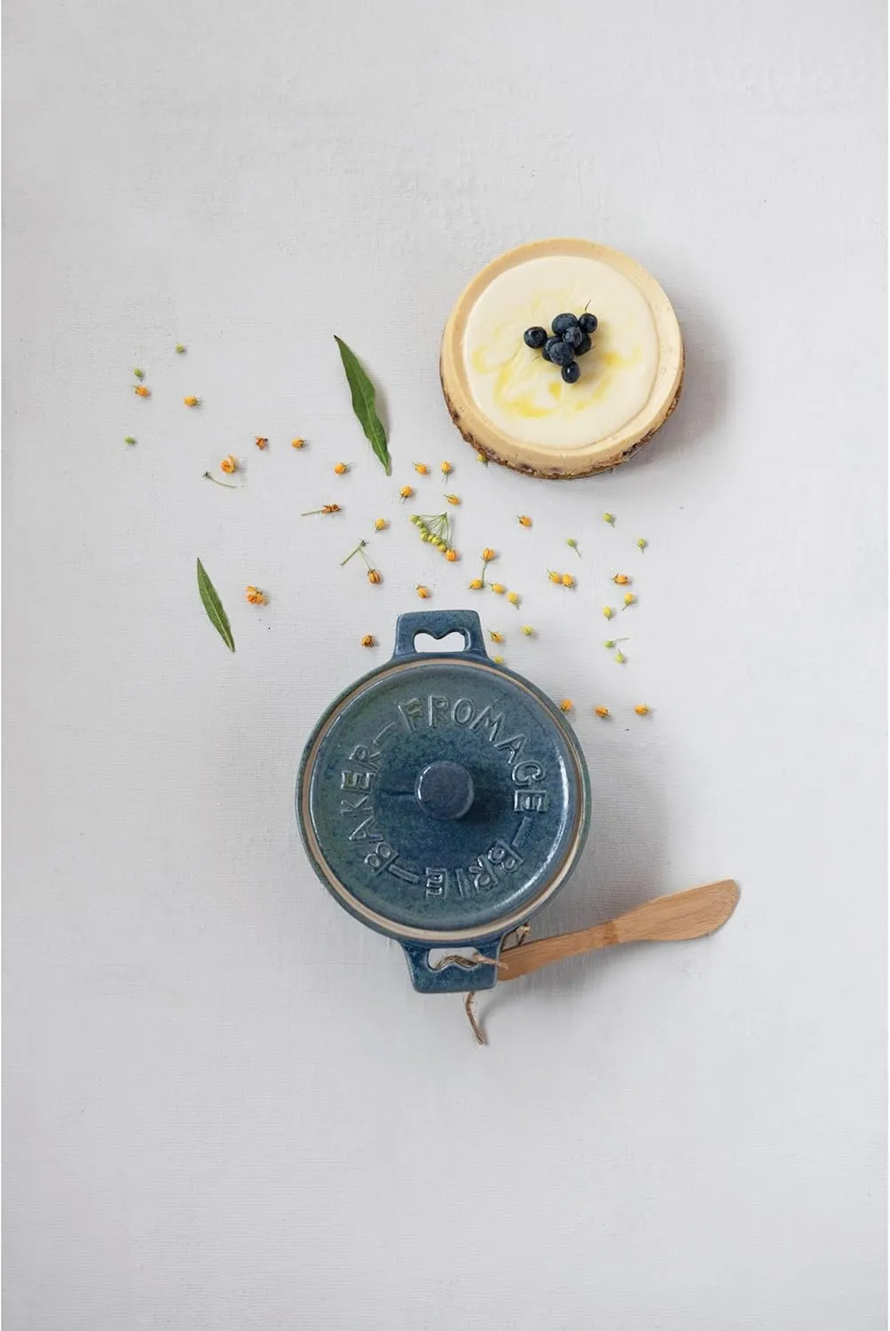 Stoneware Brie Baker Blue