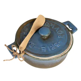 Stoneware Brie Baker Blue
