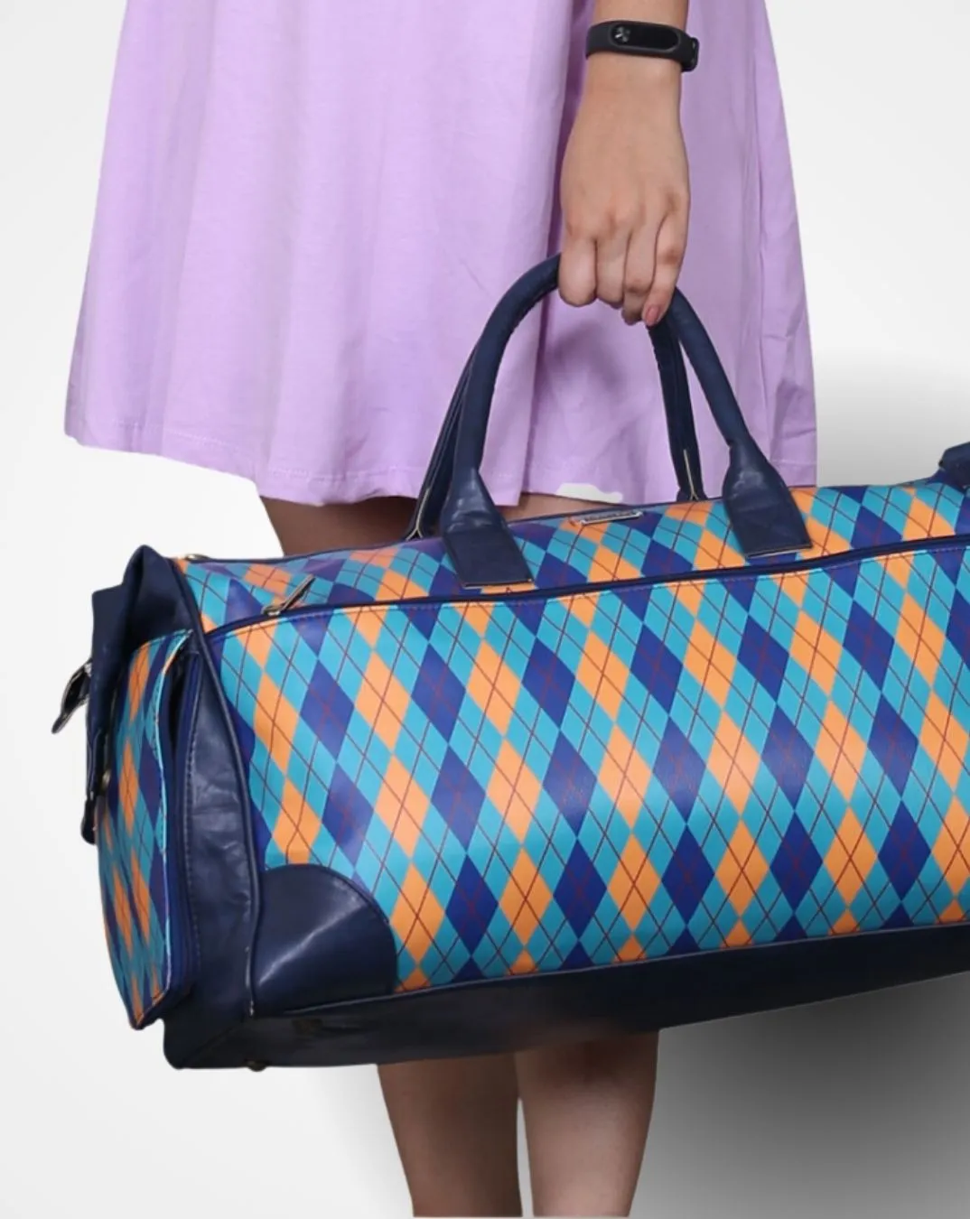 The Blue British Check Weekender - The Weekend Travel Bag