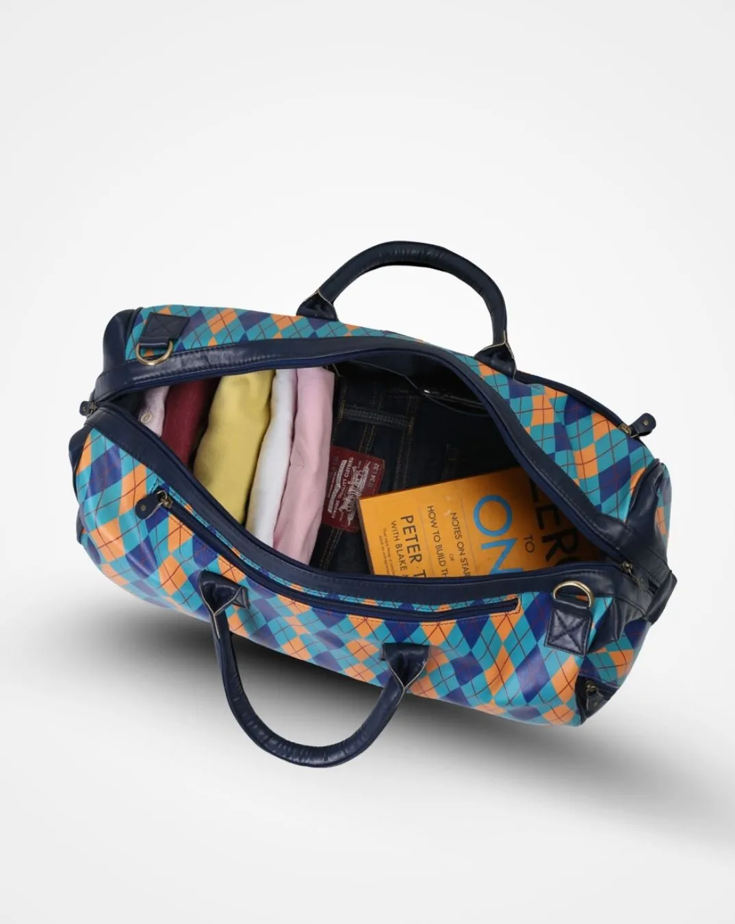 The Blue British Check Weekender - The Weekend Travel Bag