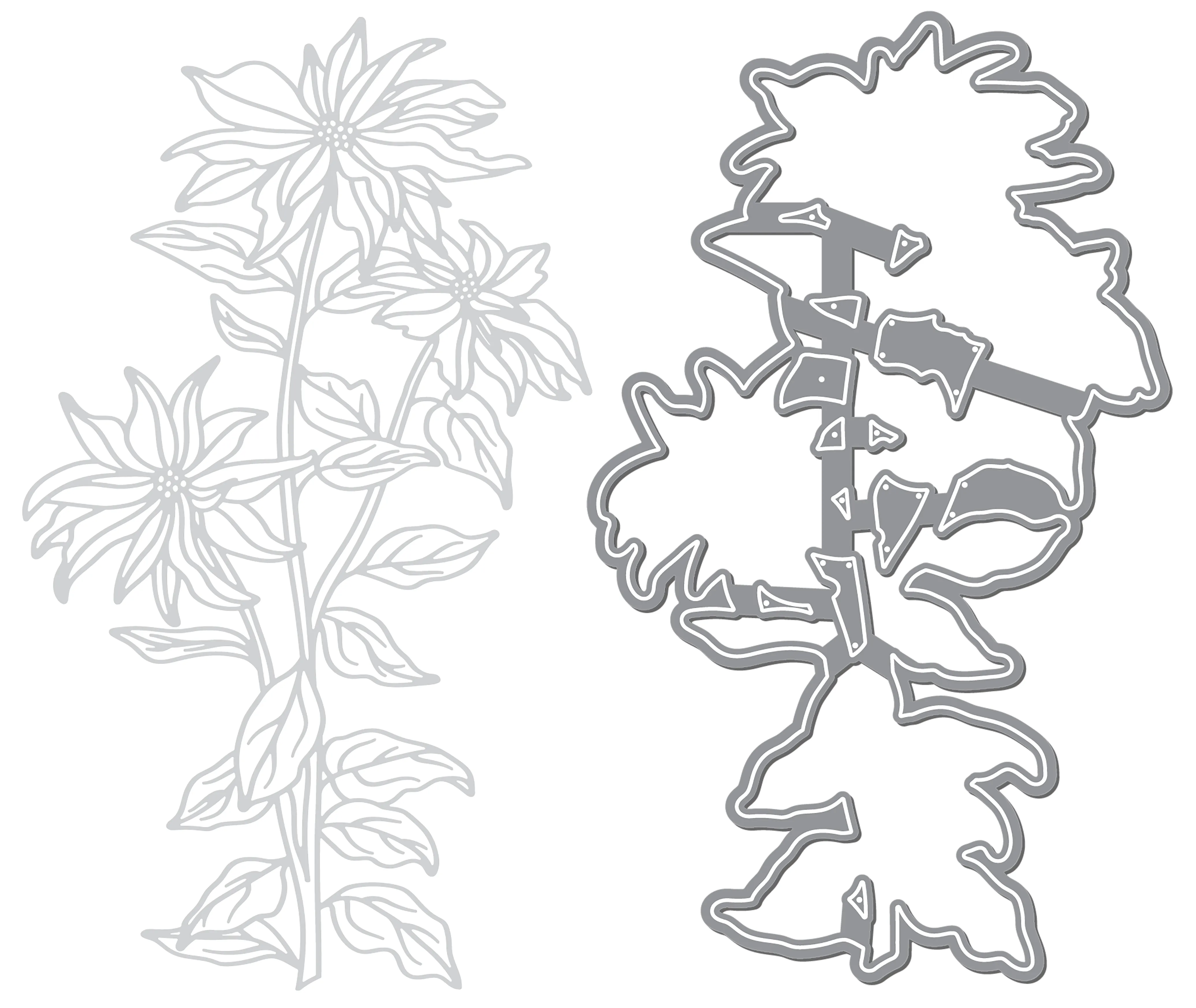The Christmas Flower Impress-ion Press   Foil Plate and Coordinating Die Bundle