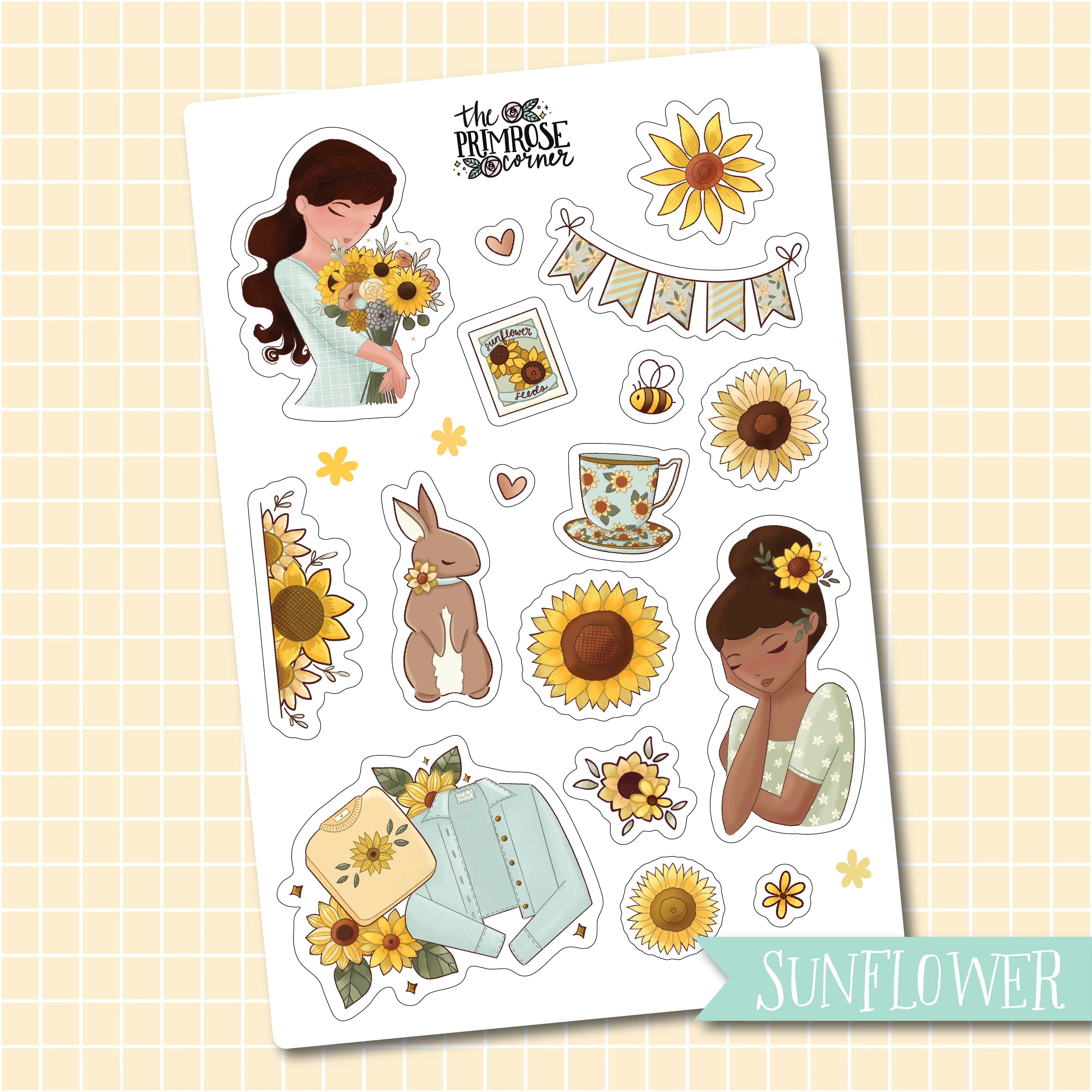 THE PRIMROSE CORNER || Sunflower Collection Bundle | Full set of 4 sheets