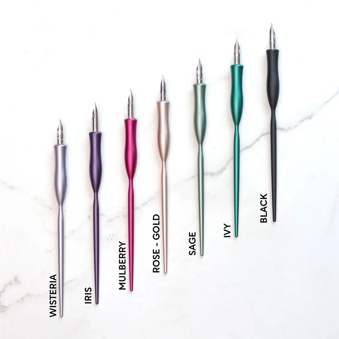 Tom's Studio Flourish Curve Straight Nib Holder Sage