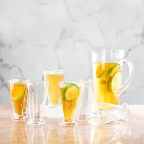 Triangle Shaped Glass Water Jug With 6 Pc Tumbler Set