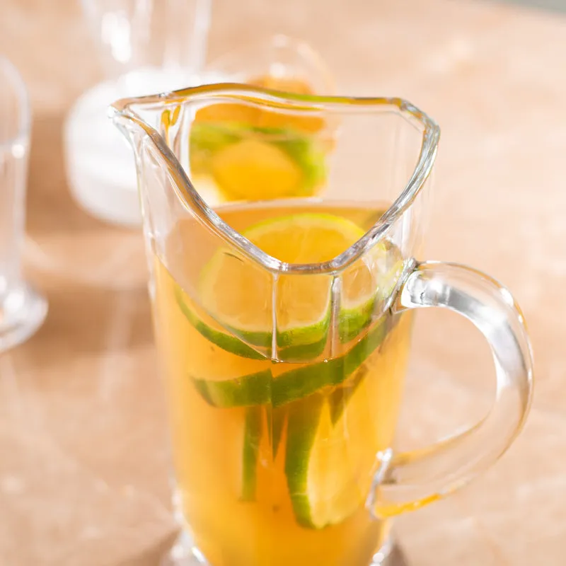 Triangle Shaped Glass Water Jug With 6 Pc Tumbler Set