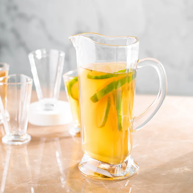 Triangle Shaped Glass Water Jug With 6 Pc Tumbler Set