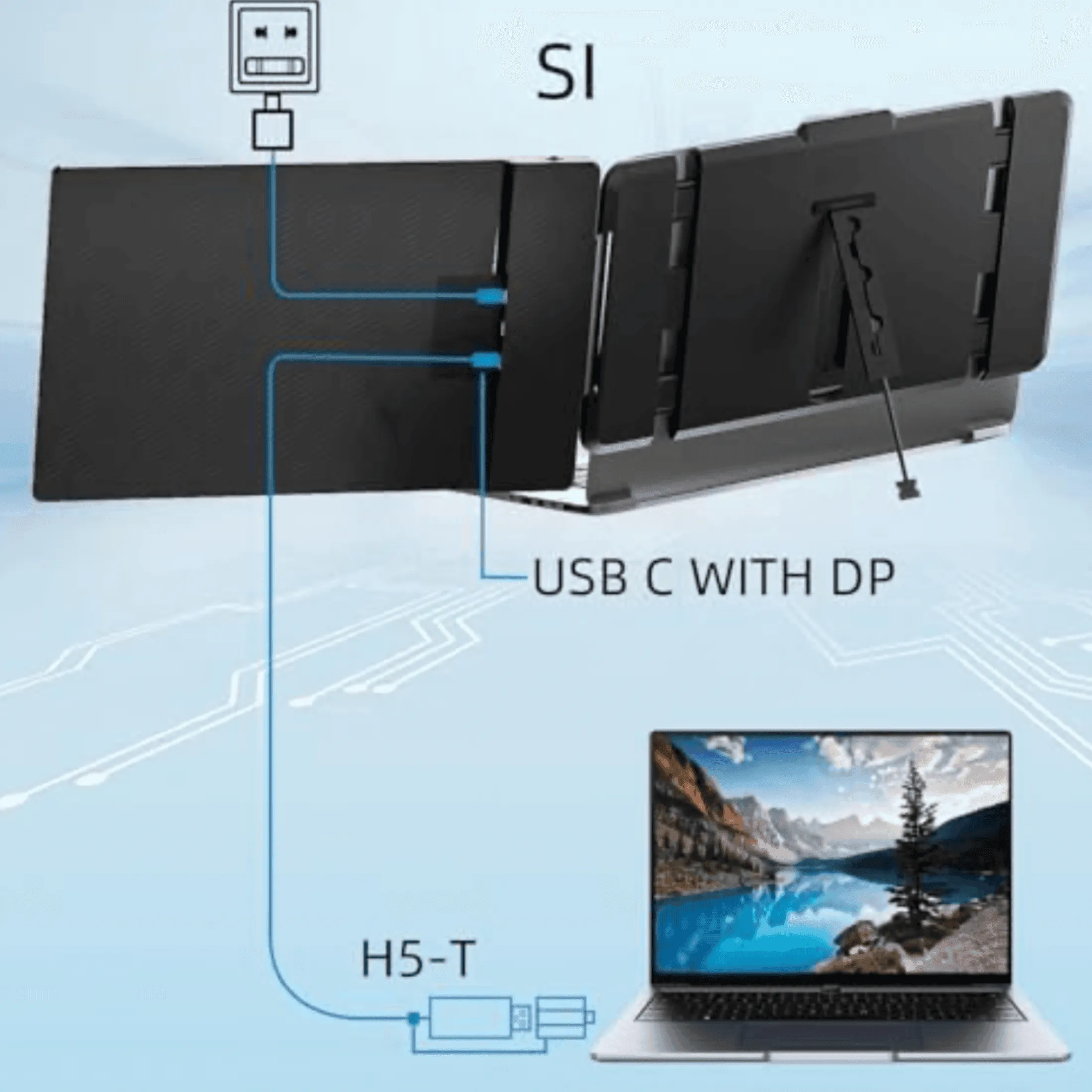 TUTT H5 2-in-1 High Definition Video Transmission Conversion Cable TUTT S1 S2 F2 Triple Portable Laptop Monitor Screen Extender | Compatible with Apple M1/M2/M3 MacBooks