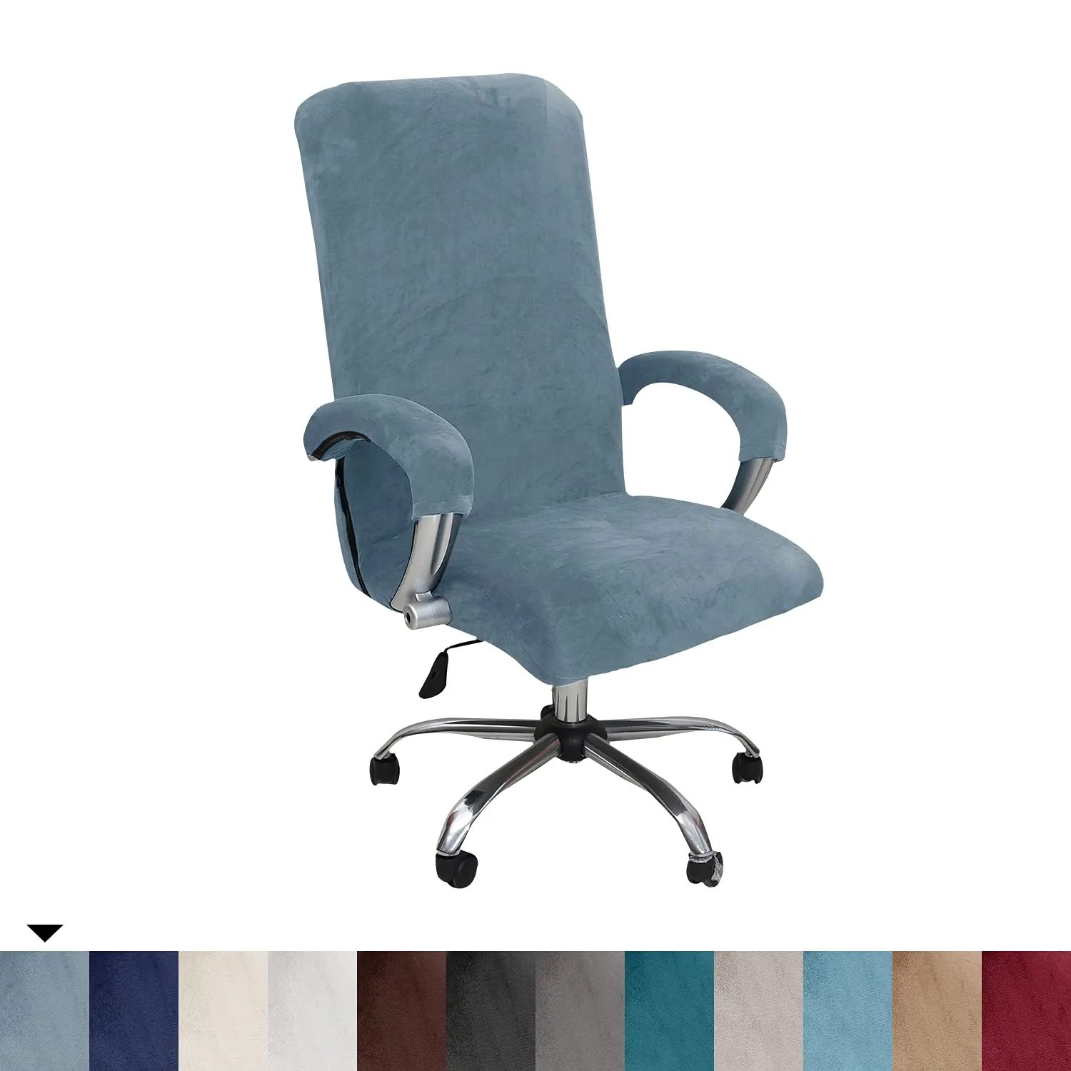 Velvet Office Chair Cover with Armrest Covers