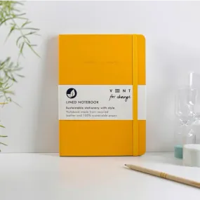 Vent Mustard  Recycled Leather Notebook A5