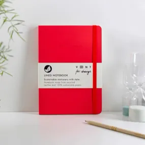 Vent Red Leather Notebook A5.