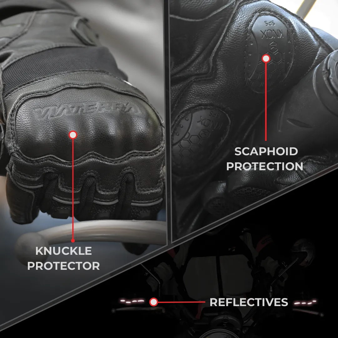 VIATERRA HOLESHOT – SHORT MOTORCYCLE RIDING GLOVES FOR  MEN
