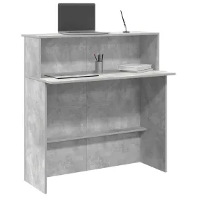 vidaXL Reception Desk Concrete Grey 100x50x103.5 cm Engineered Wood
