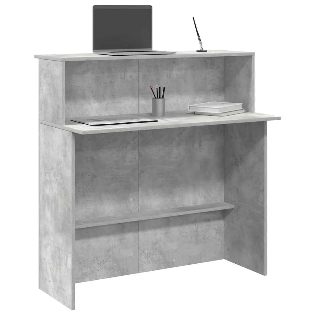 vidaXL Reception Desk Concrete Grey 100x50x103.5 cm Engineered Wood