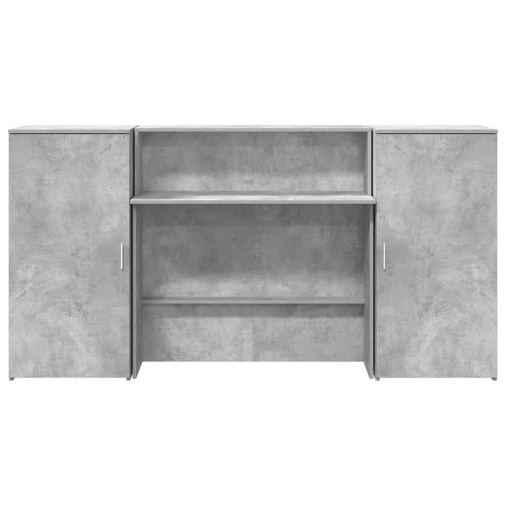 vidaXL Reception Desk Concrete Grey 200x50x103.5 cm Engineered Wood