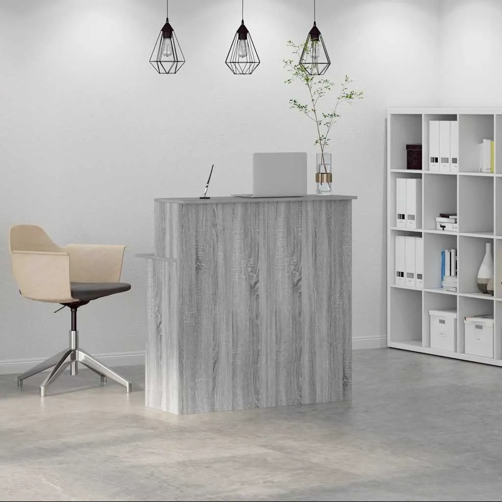 vidaXL Reception Desk Grey Sonoma 100x50x103.5 cm Engineered Wood
