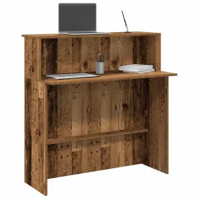 vidaXL Reception Desk Old Wood 100x50x103.5 cm Engineered Wood