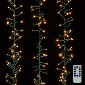 Warm White Cluster Lights on Green Wire, 10'
