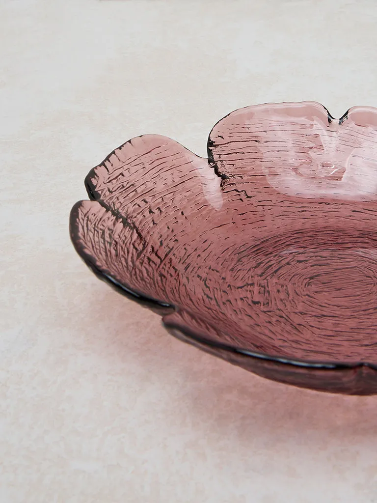 Westside Home Dusty Rose Textured Serving Platter- Medium