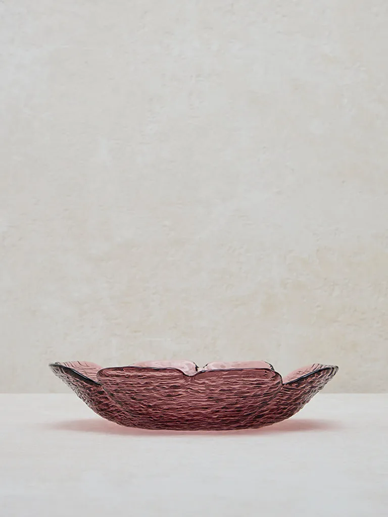 Westside Home Dusty Rose Textured Serving Platter- Medium
