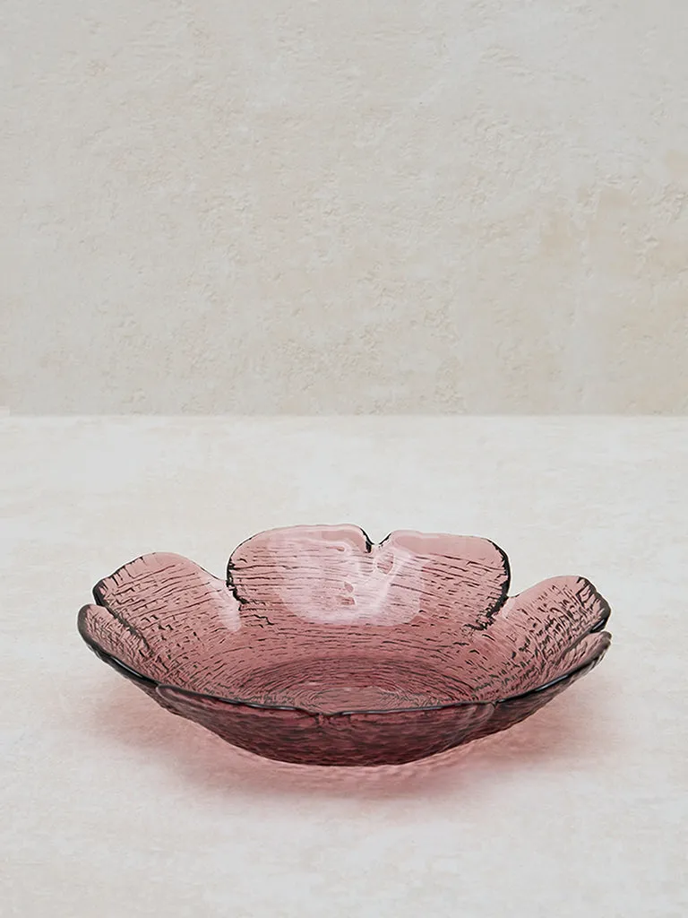 Westside Home Dusty Rose Textured Serving Platter- Medium