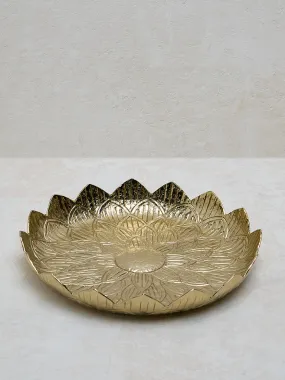 Westside Home Gold Lotus Design Serving Platter- Small