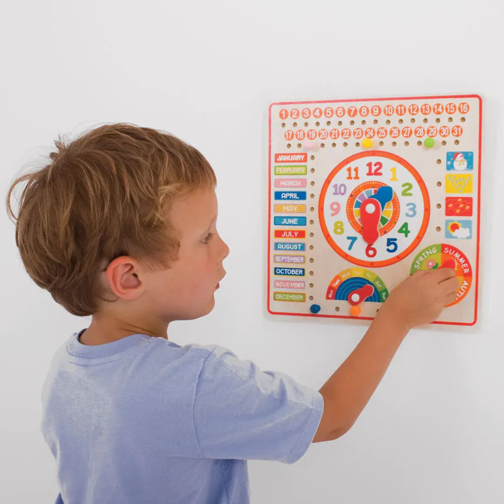 Wooden Calendar, Clock Days & Months