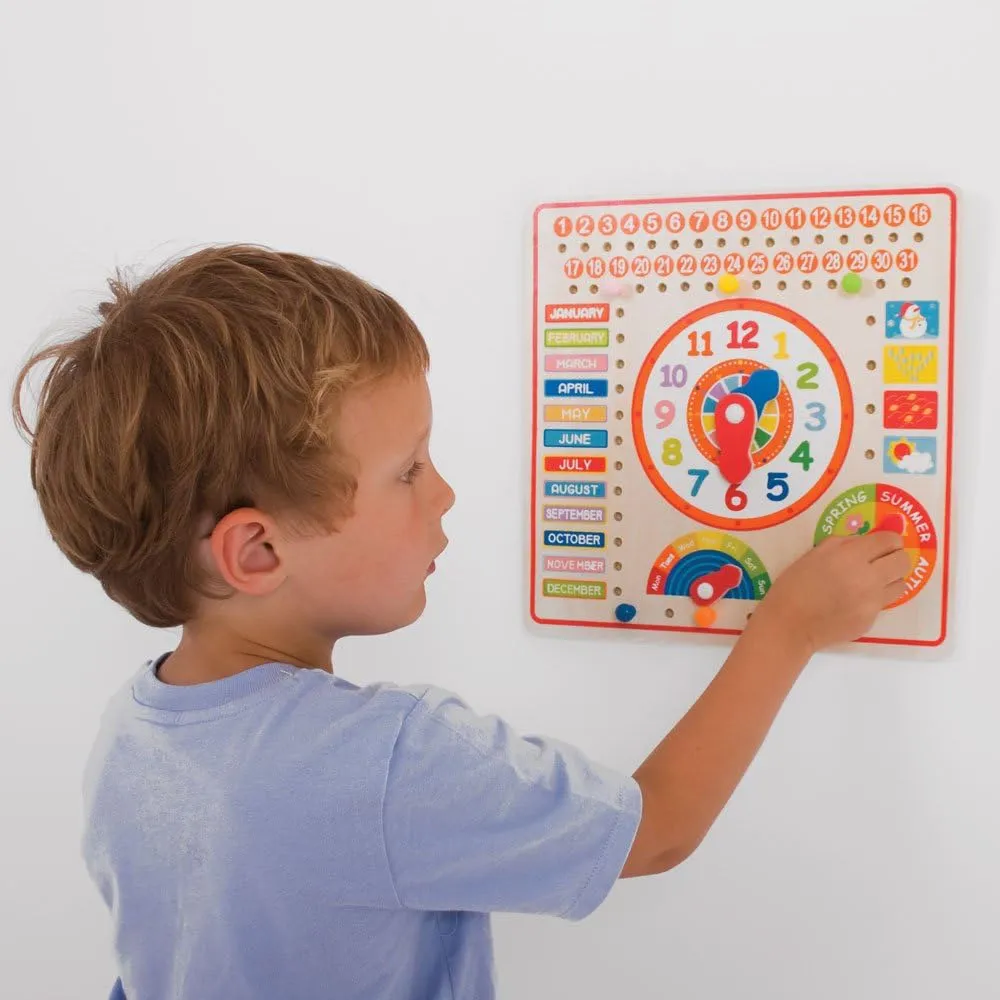 Wooden Calendar, Clock Days & Months
