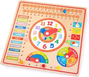 Wooden Calendar, Clock Days & Months