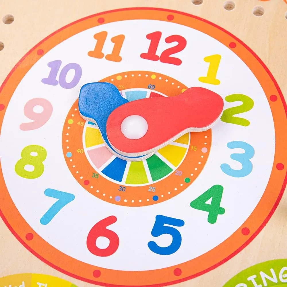 Wooden Calendar, Clock Days & Months