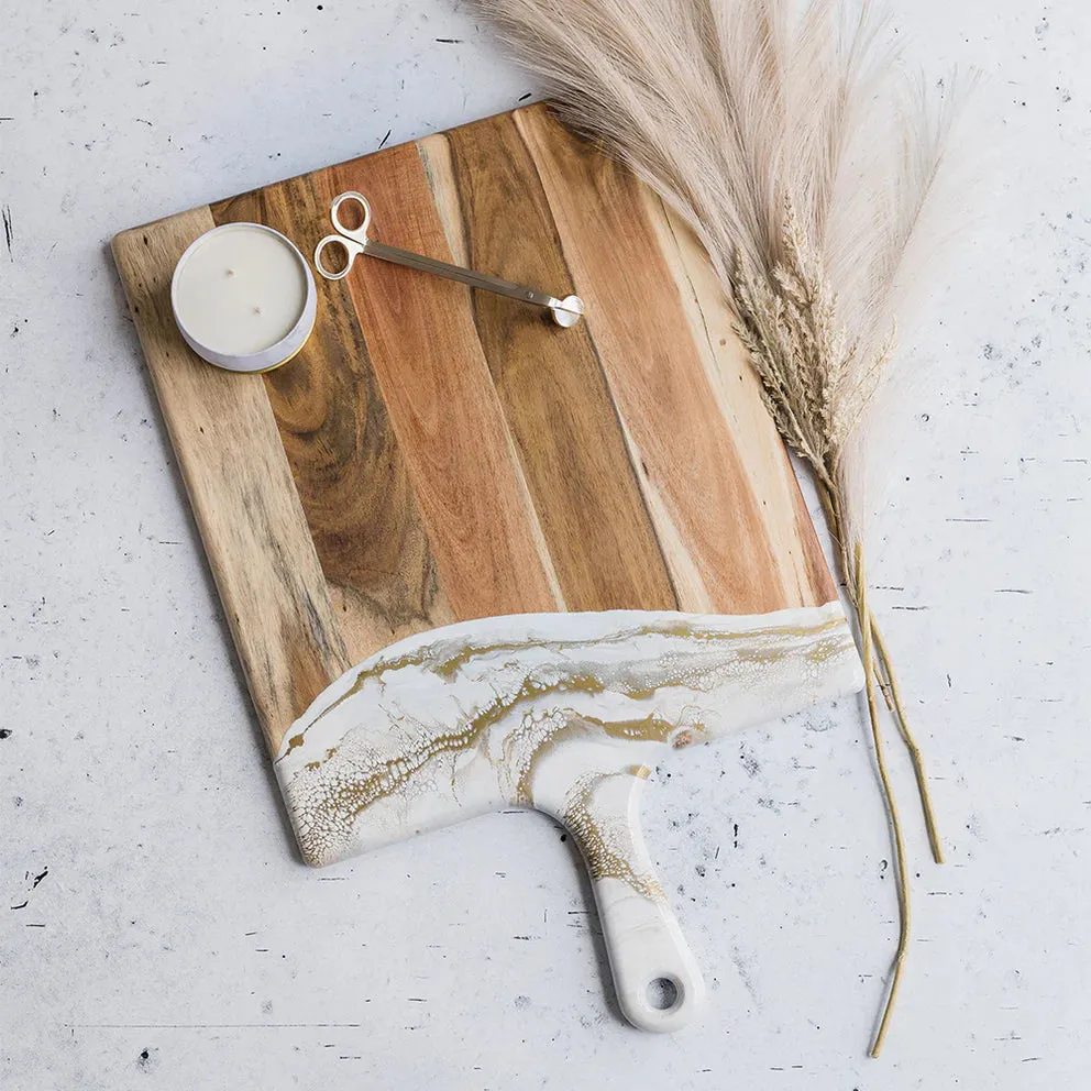 XL Acacia Cheese Boards - Gold Quartz