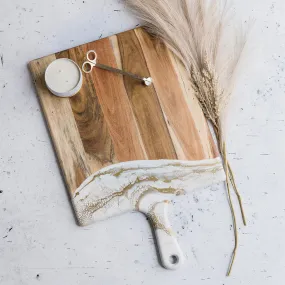 XL Acacia Cheese Boards - Gold Quartz