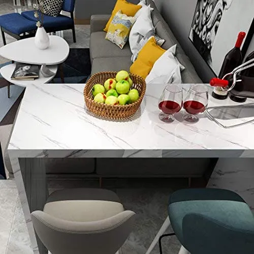 YENHOME 30x118 Inch White Marble Contact Paper for Countertops Waterproof Self Adhesive Marble Wallpaper Marble Contact Paper Peel and Stick Countertops Wrap for Kitchen Counter Glossy Marble Paper
