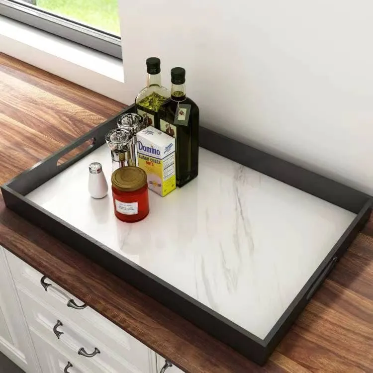 YENHOME 30x118 Inch White Marble Contact Paper for Countertops Waterproof Self Adhesive Marble Wallpaper Marble Contact Paper Peel and Stick Countertops Wrap for Kitchen Counter Glossy Marble Paper
