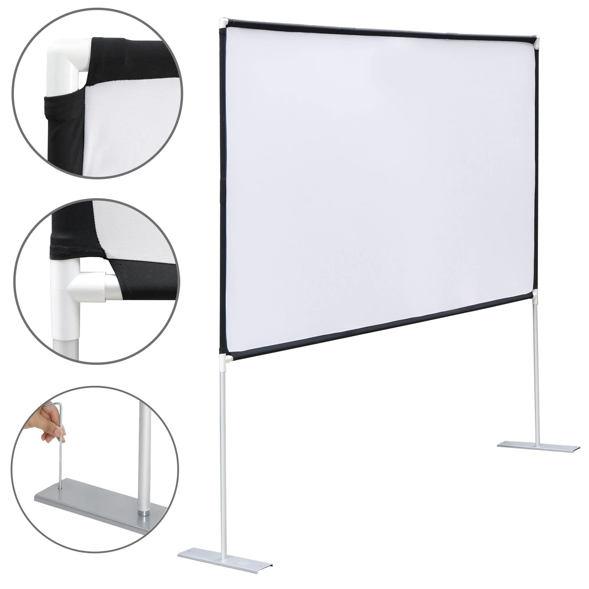 ZENY™ Projector Screen w/Stand 100" 16:9 HD 4K Rear/Front Projections